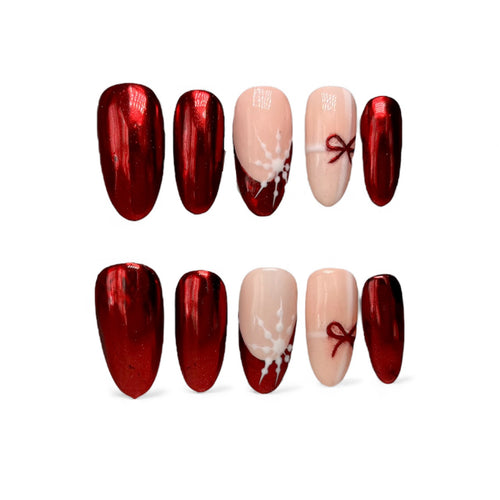 Red Velvet Bow - Press On